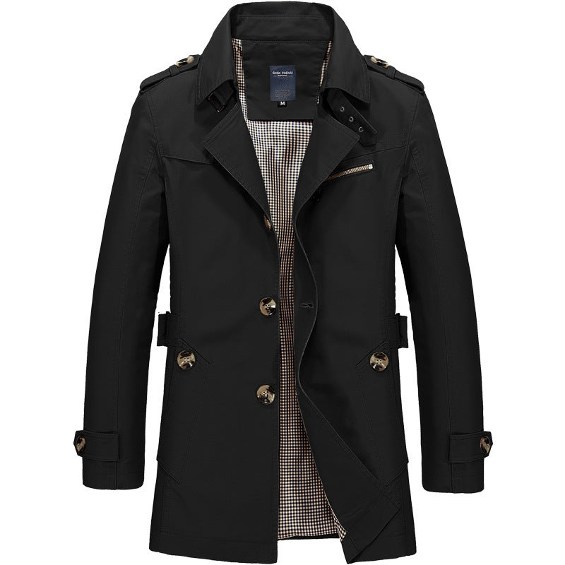 Men's stylish trench coat jacket with practical cut Lisslune