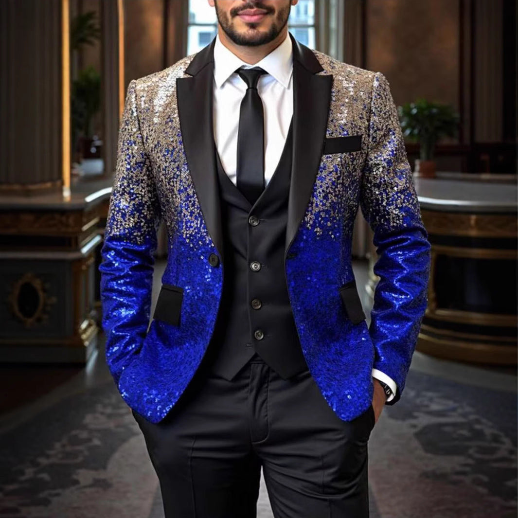Men's elegant sequin blazer with modern cut Lisslune