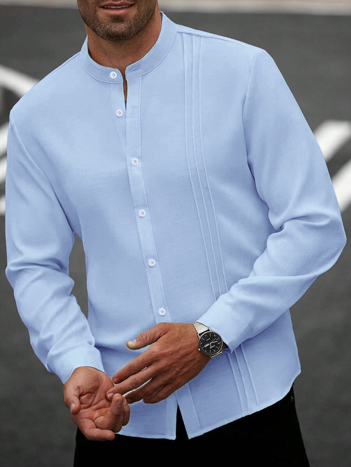 Men's Elegant and Modern Stand-Up Collar Shirt Lisslune