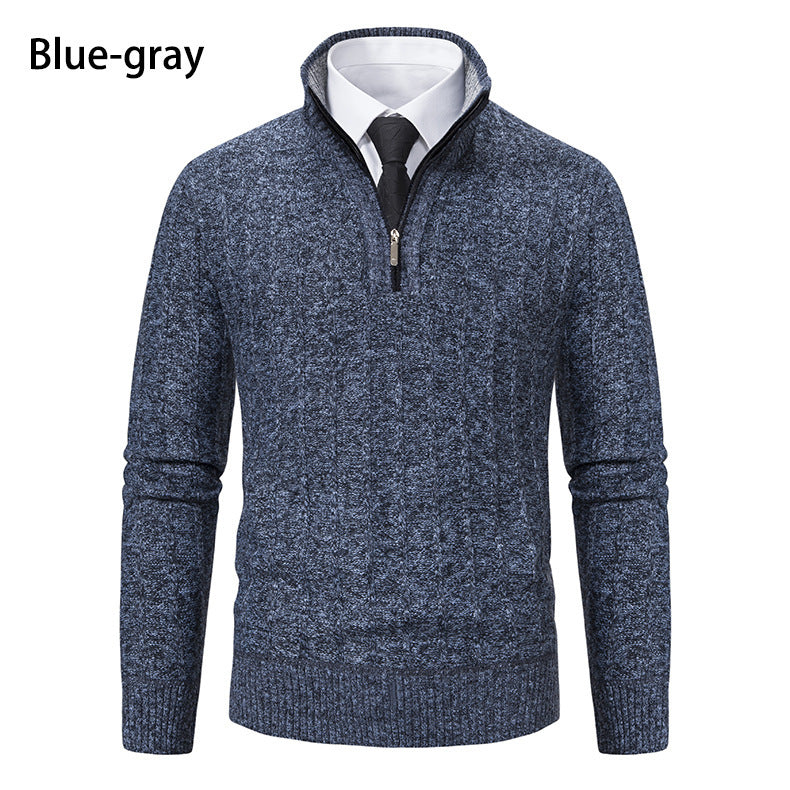 Men's fine-knit sweater with zipper and textured design Lisslune