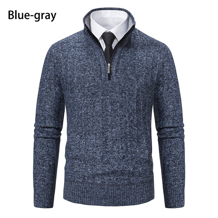 Men's fine-knit sweater with zipper and textured design Lisslune