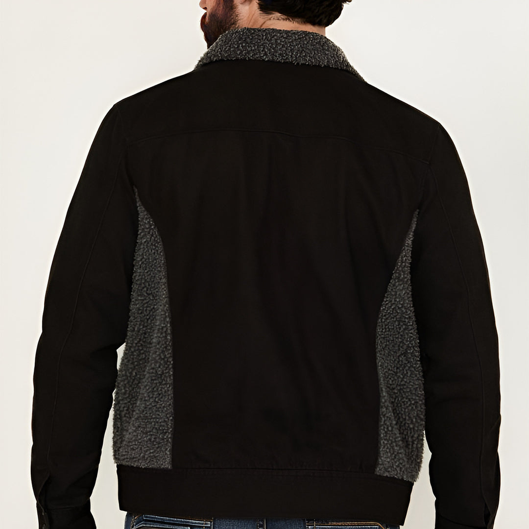 Men's casual fleece jacket with textured collar Lisslune