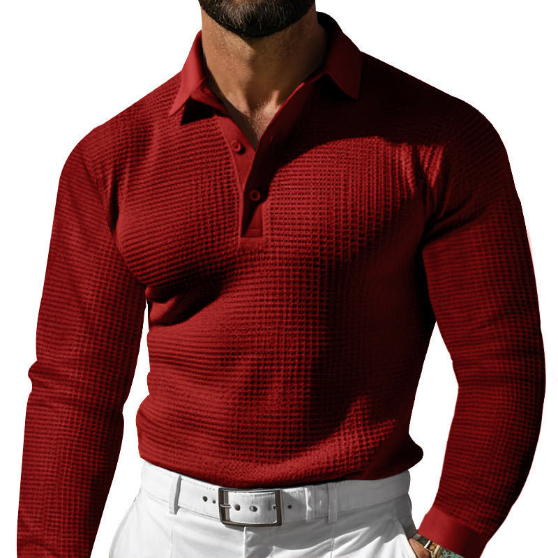 Men's stylish long sleeve shirt with textured design and modern button placket Lisslune