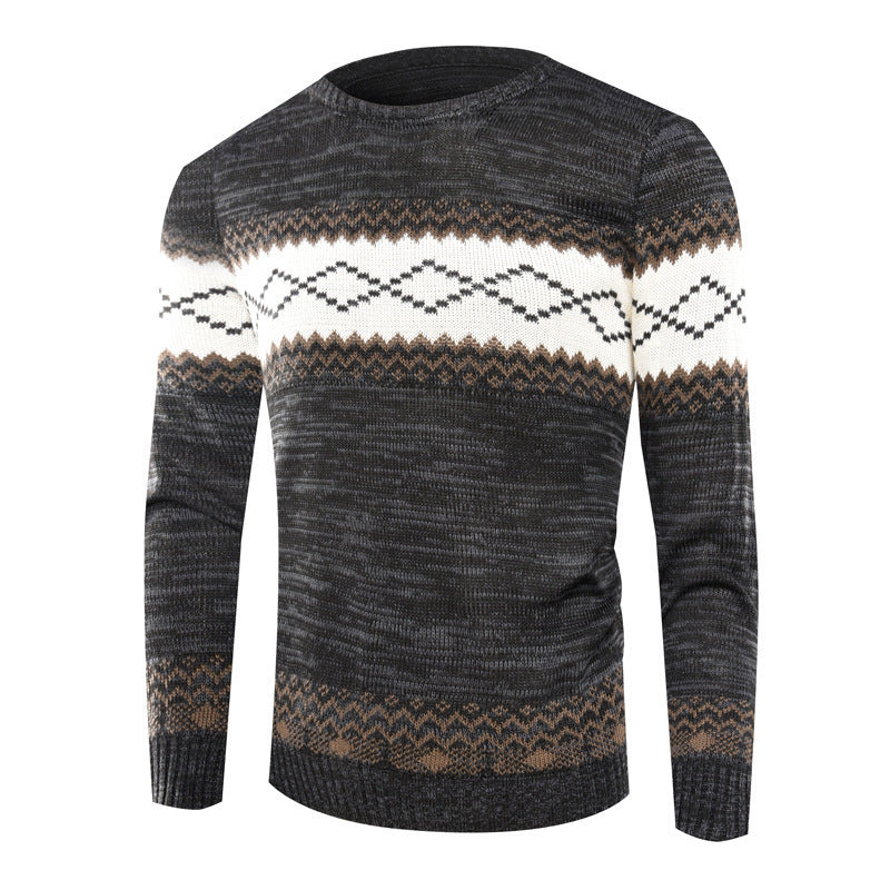 Men's knitted sweater with modern geometric pattern Lisslune