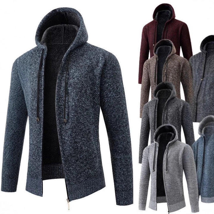 Men's cozy fleece jacket with hood Lisslune
