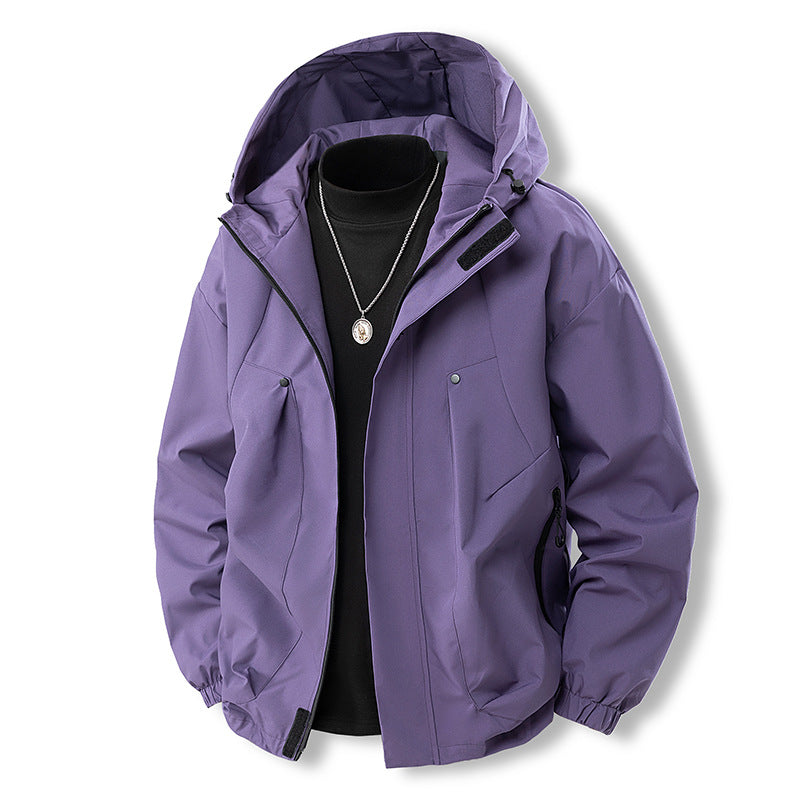 Men's functional outdoor jacket with removable hood Lisslune