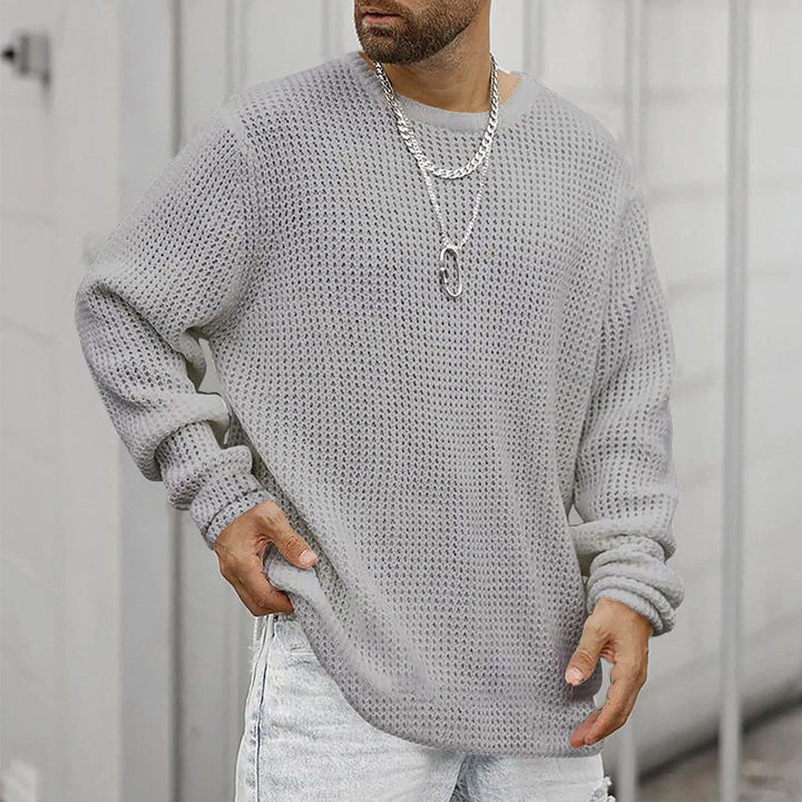 Men's casual knit sweater with loose fit and breathable structure Lisslune