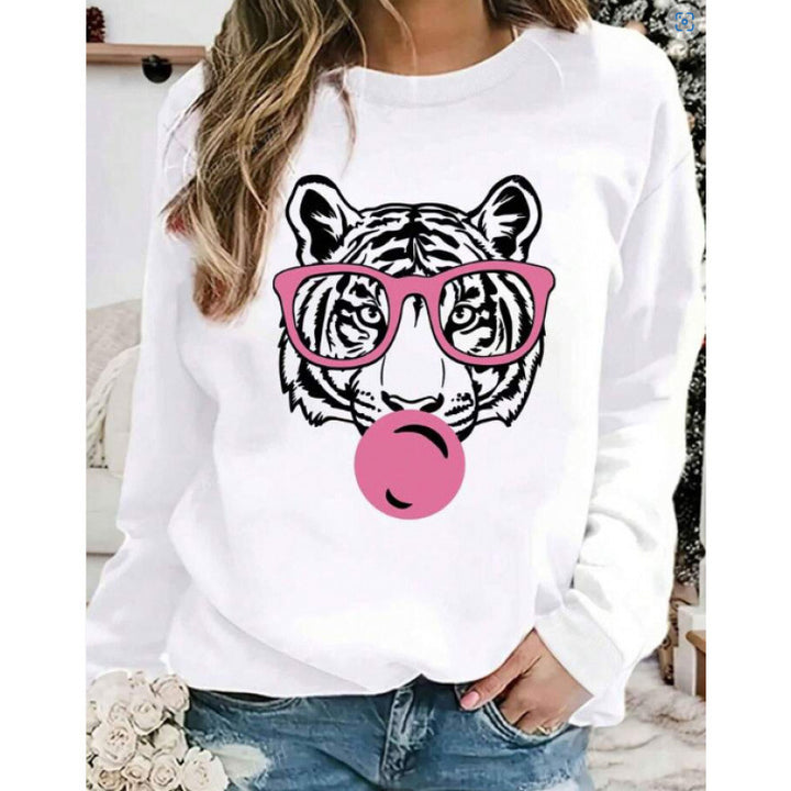 Women's sweatshirt with creative tiger graphic design Lisslune