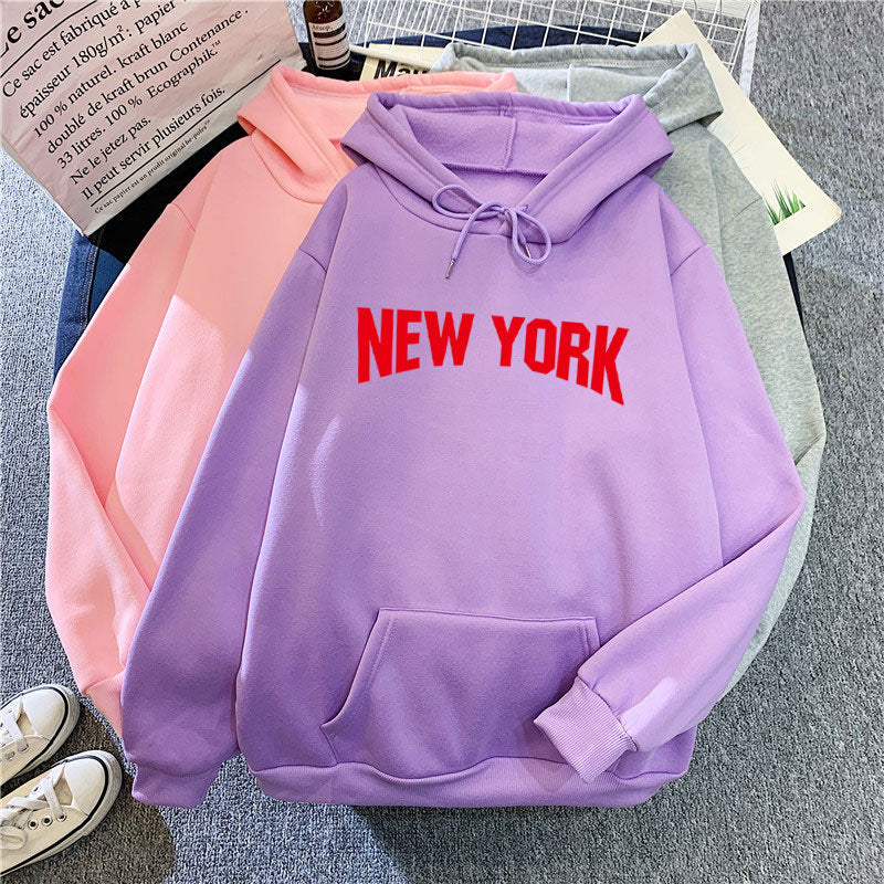 Women's hoodie with stylish New York design Lisslune