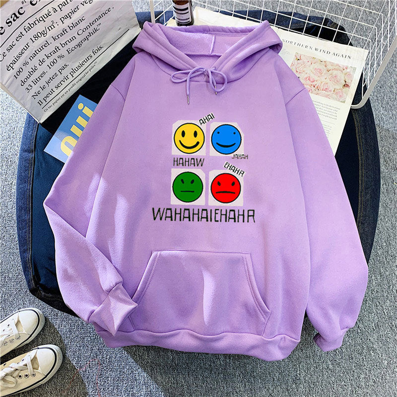 Women’s hoodie with cheerful emoji design Lisslune