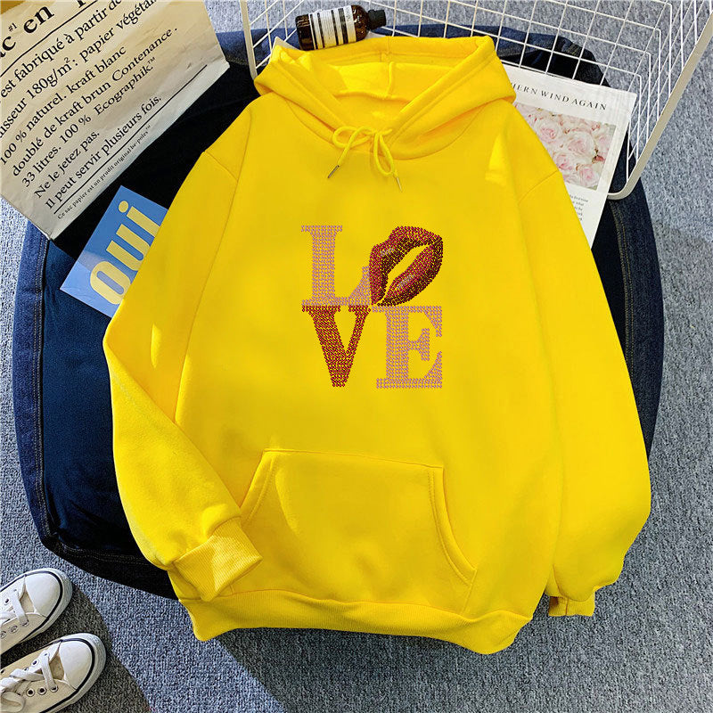 Women's hoodie with creative lip design Lisslune
