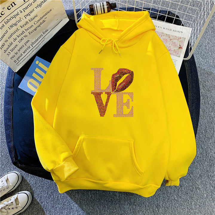 Women's hoodie with creative lip design Lisslune