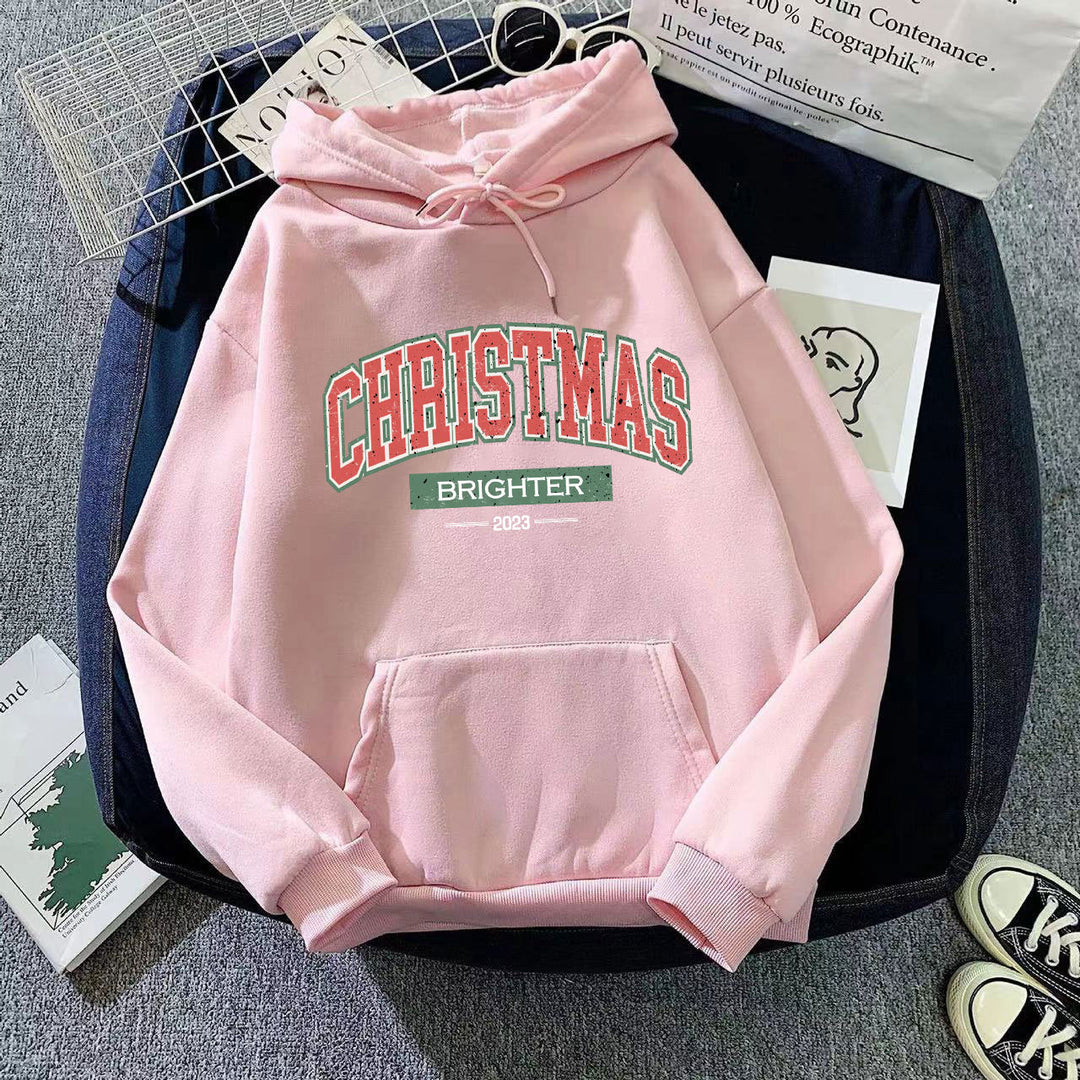 Women's hooded sweatshirt with festive Christmas motif Lisslune