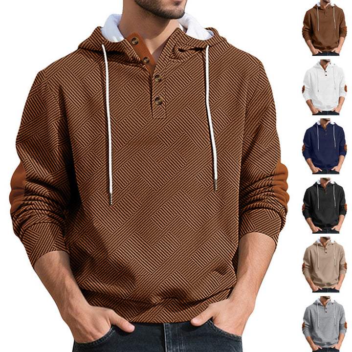 Men's stylish hoodie with textured material and fashionable accents Lisslune