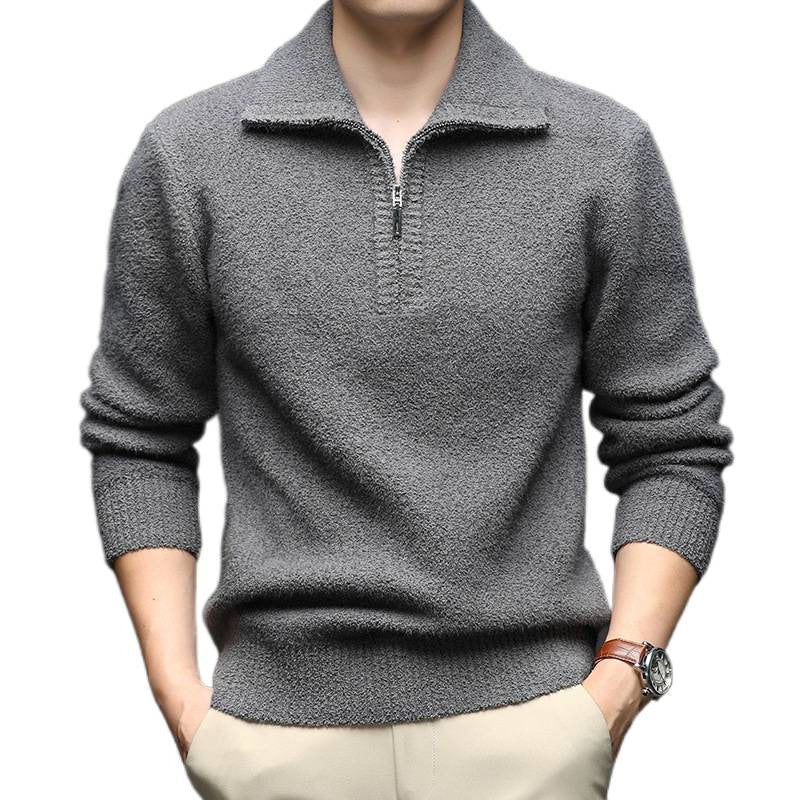 Men's sweater with high collar and zipper Lisslune
