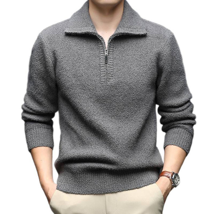 Men's sweater with high collar and zipper Lisslune