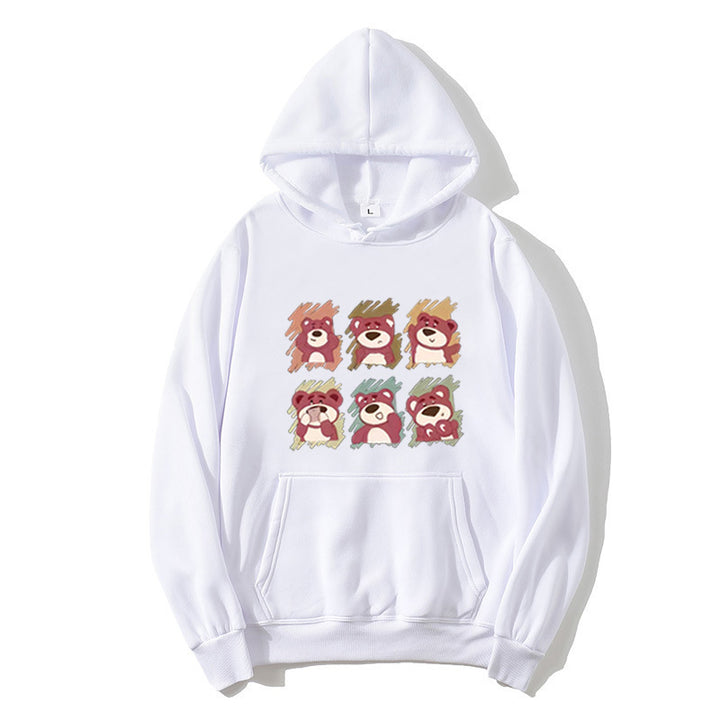 Women's Hooded Sweatshirt with Animal Cartoon Design Lisslune