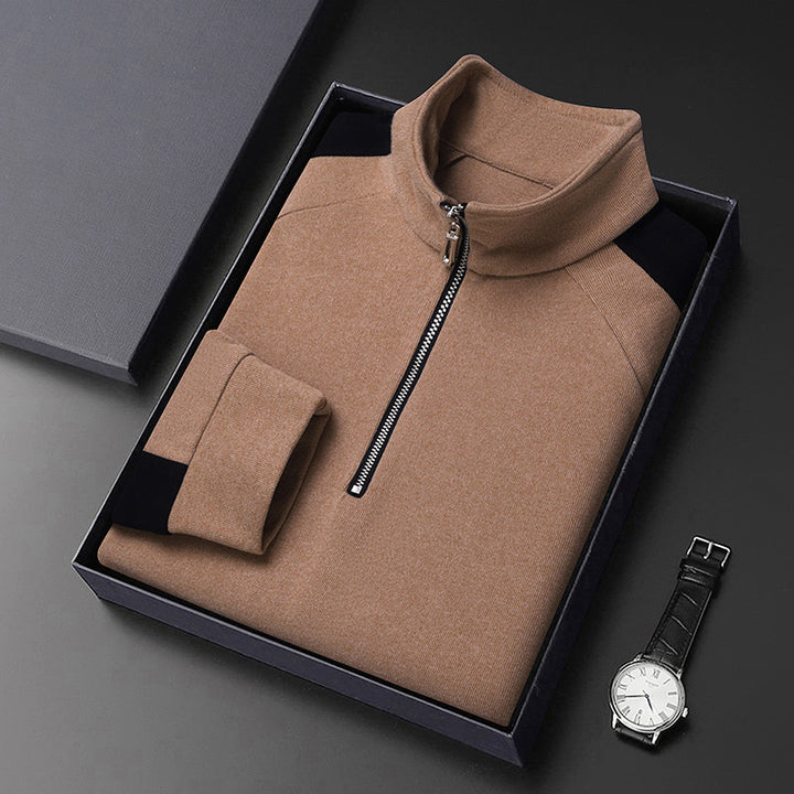 Men's Modern Pullover with Half-Latex Zipper and Ergonomic Cut Lisslune