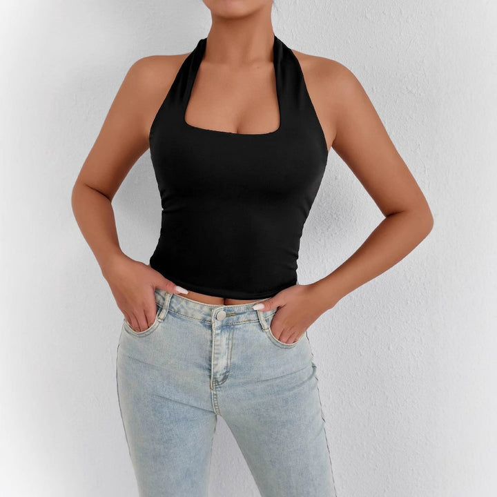Damen Hochgeschlossenes Tanktop mit Quadrat-Ausschnitt Lisslune