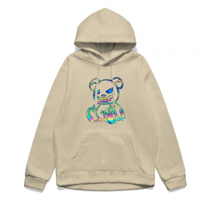 Ladies hoodie sweatshirt with cool bear motif and comfortable fit Lisslune
