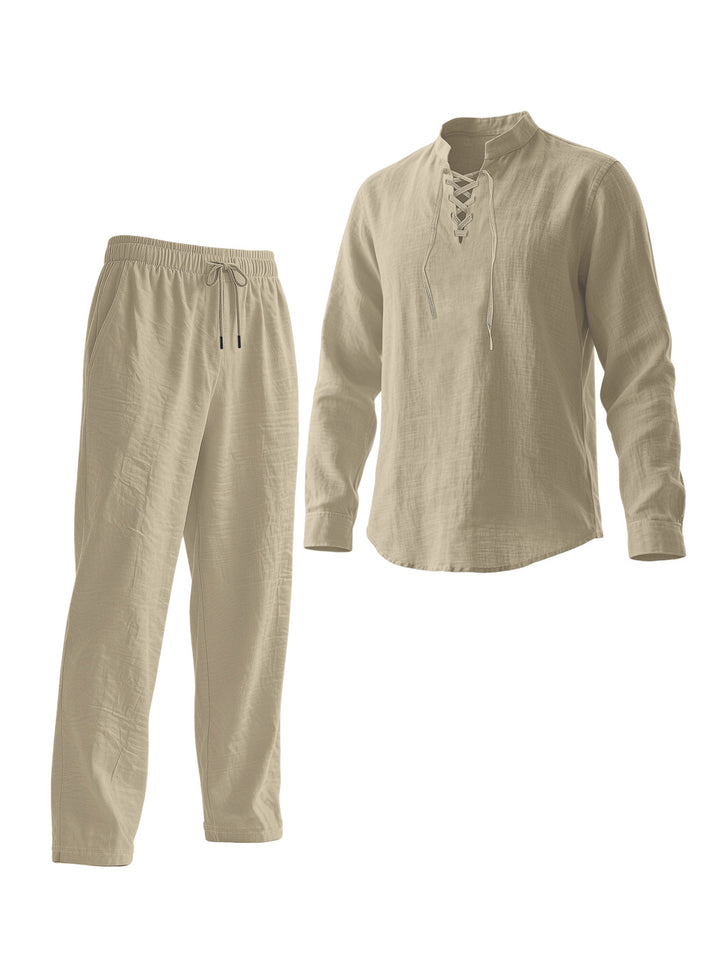 Men's Elegant Leisure Set with Breathable Top and Comfortable Pants Lisslune