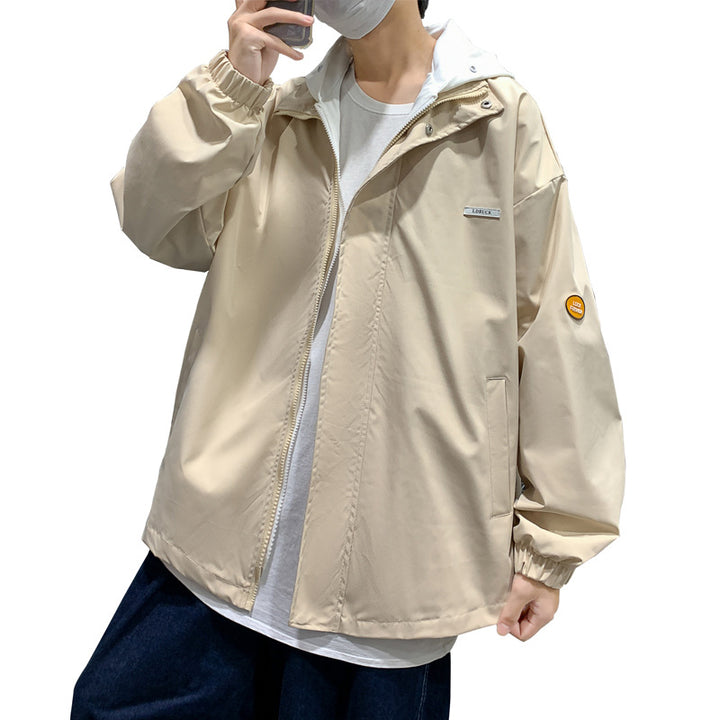 Men's casual transitional jacket with adjustable hood and breathable lining Lisslune