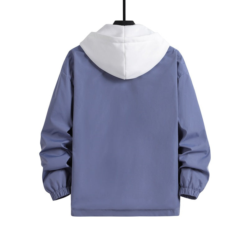 Men's Lightweight Windbreaker with Adjustable Hood Collar Lisslune