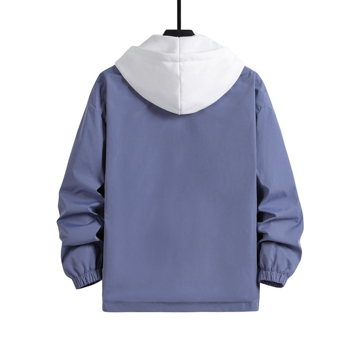 Men's Lightweight Windbreaker with Adjustable Hood Collar Lisslune
