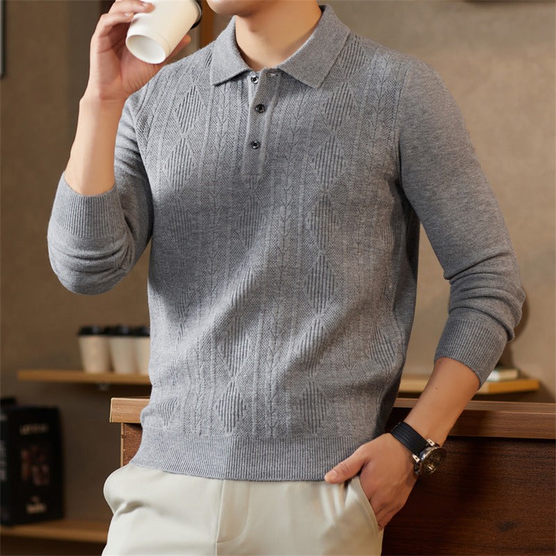 Men's Fashionable Knitted Sweater with Sophisticated Diamond Pattern Lisslune