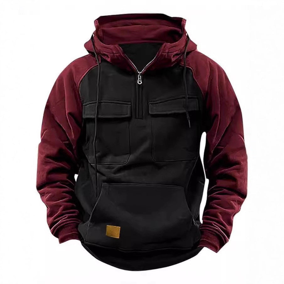 Men's casual hooded sweatshirt with integrated pockets and kangaroo style Lisslune