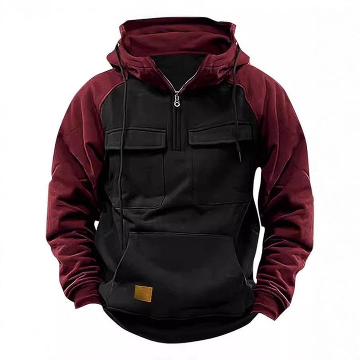 Men's casual hooded sweatshirt with integrated pockets and kangaroo style Lisslune