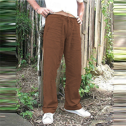 Men's casual leisure pants with practical drawstring and deep pockets Lisslune
