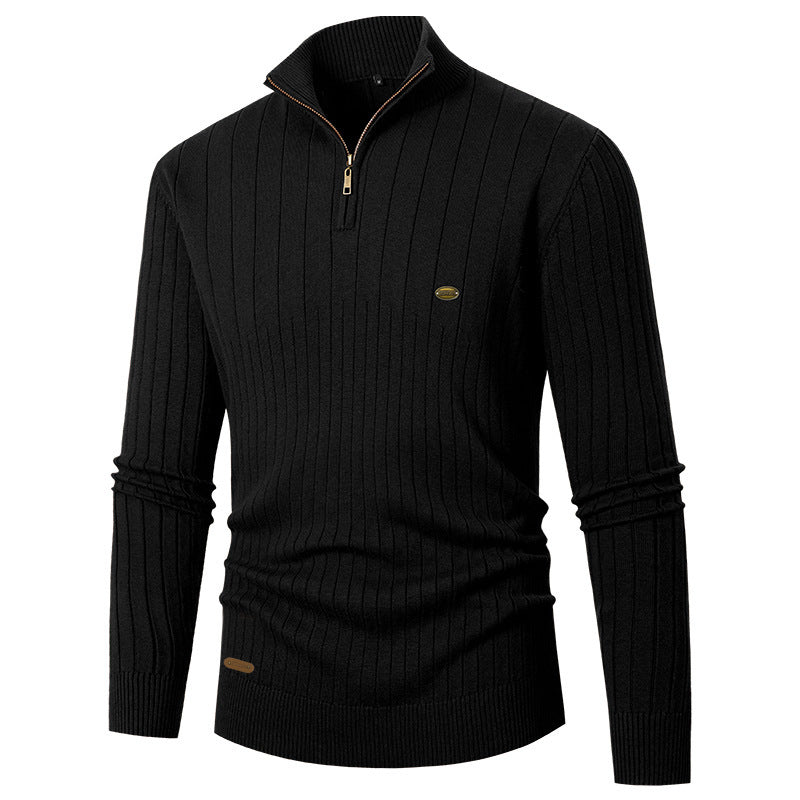 Men's sweater with stand-up collar and fine knit Lisslune
