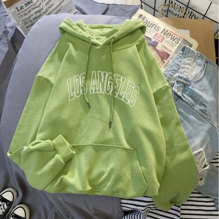 Women's hoodie with creative Los Angeles lettering Lisslune
