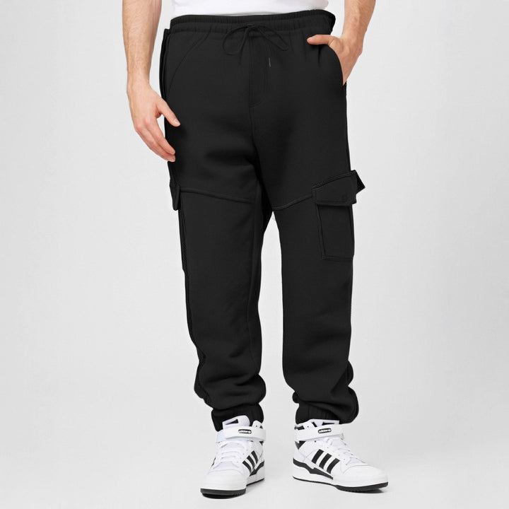 Men's Athletic Cargo Jogging Pants with Pockets and Elastic Waistband Lisslune