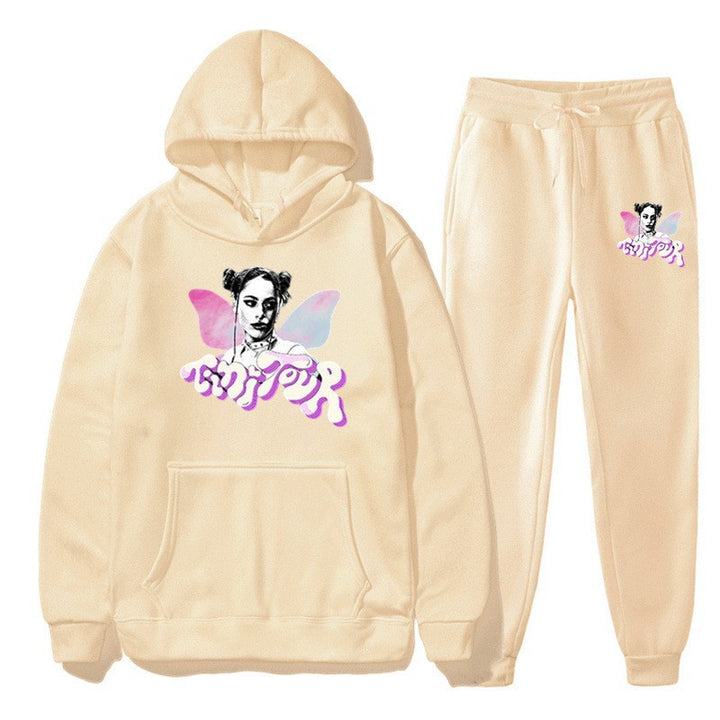 Women's sweatshirt and jogging pants set with creative graphic design Lisslune