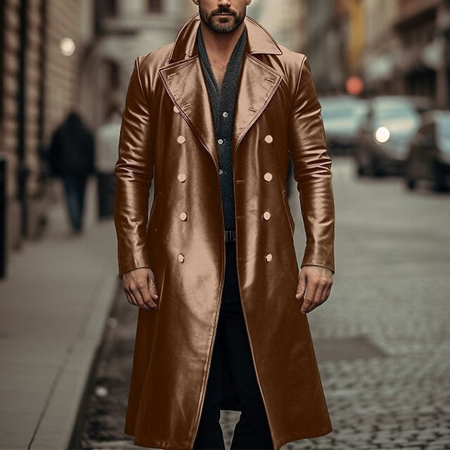 Men's elegant oversized trench coat made of high-quality material Lisslune