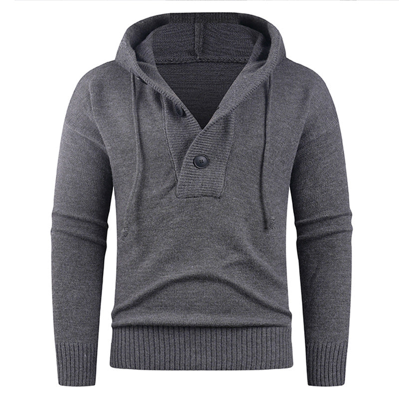 Men's stylish hooded sweatshirt with button detail Lisslune