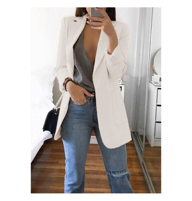 Damen eleganter Blazer mit tailliertem Schnitt und praktischen Taschen Lisslune