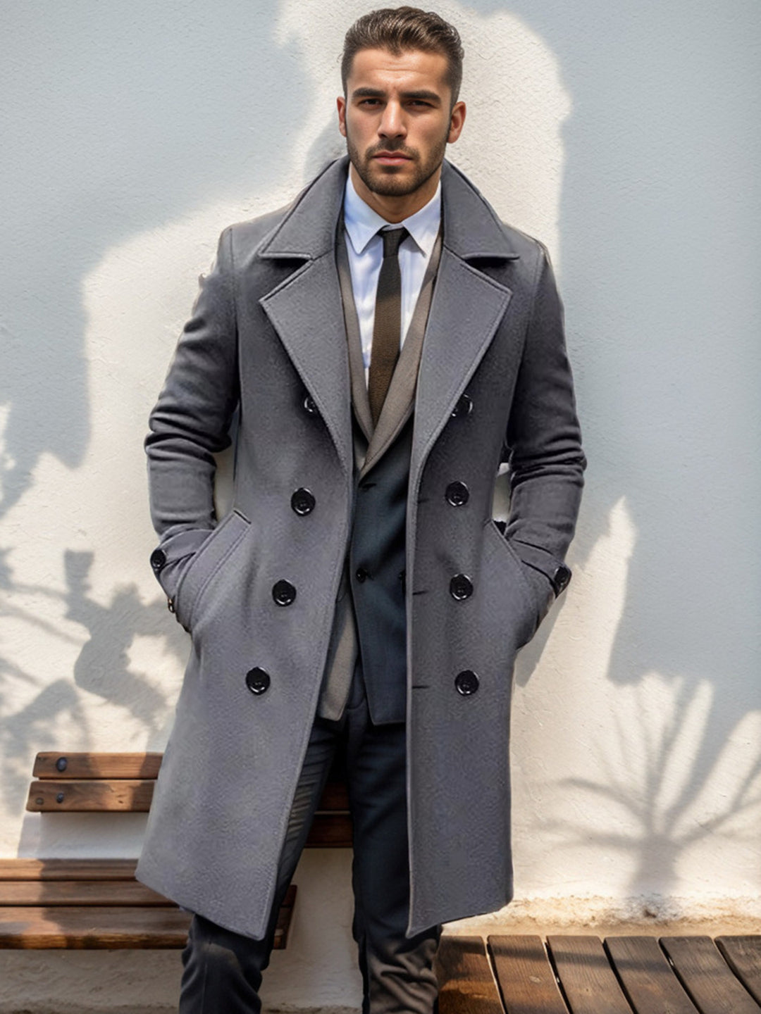 Men's Elegant Wool Coat Lisslune