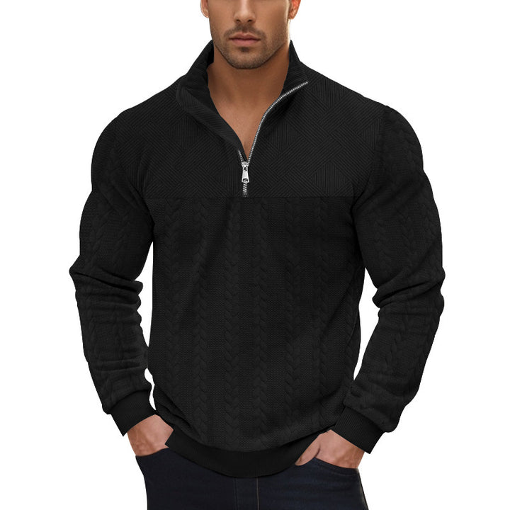 Men's knit sweater with modern zipper and structured design Lisslune
