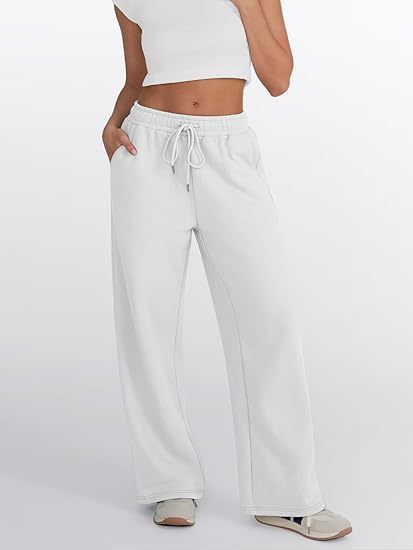 Women's loose leisure pants with elastic waistband and functional side pockets Lisslune