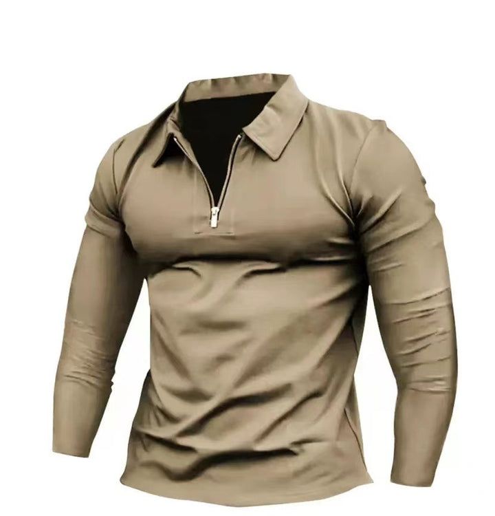 Men's functional shirt with high collar and half zipper Lisslune