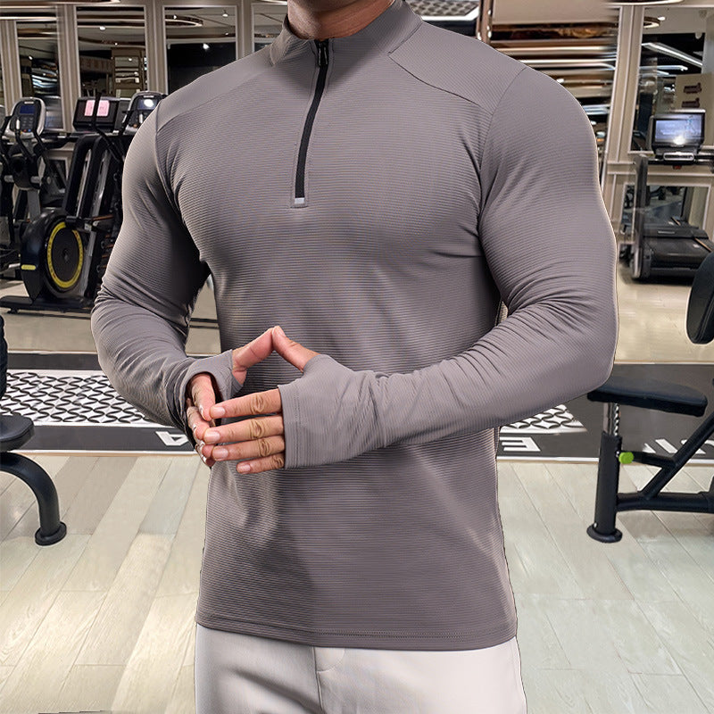 Men's functional shirt with high collar and zipper Lisslune