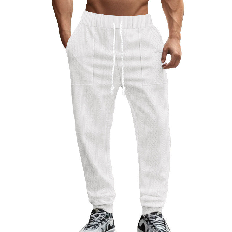 Men's leisure pants with textured design and practical side pockets Lisslune