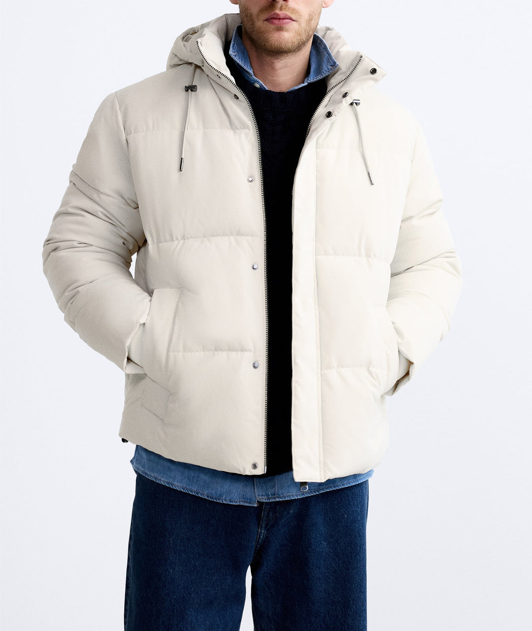 Men's quilted winter jacket with removable hood and insulating lining Lisslune