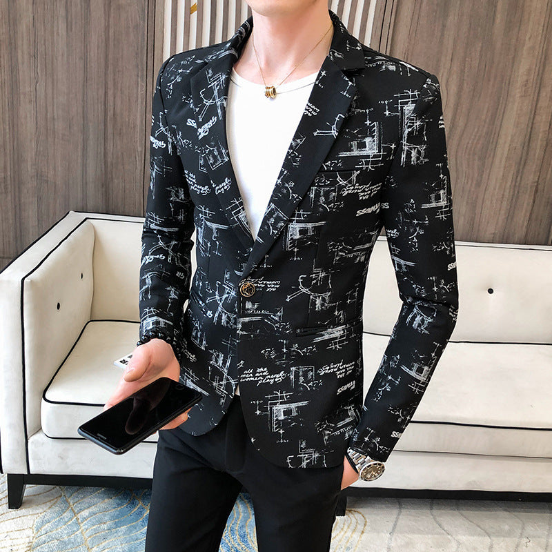Men's elegant blazer with modern graphic design Lisslune