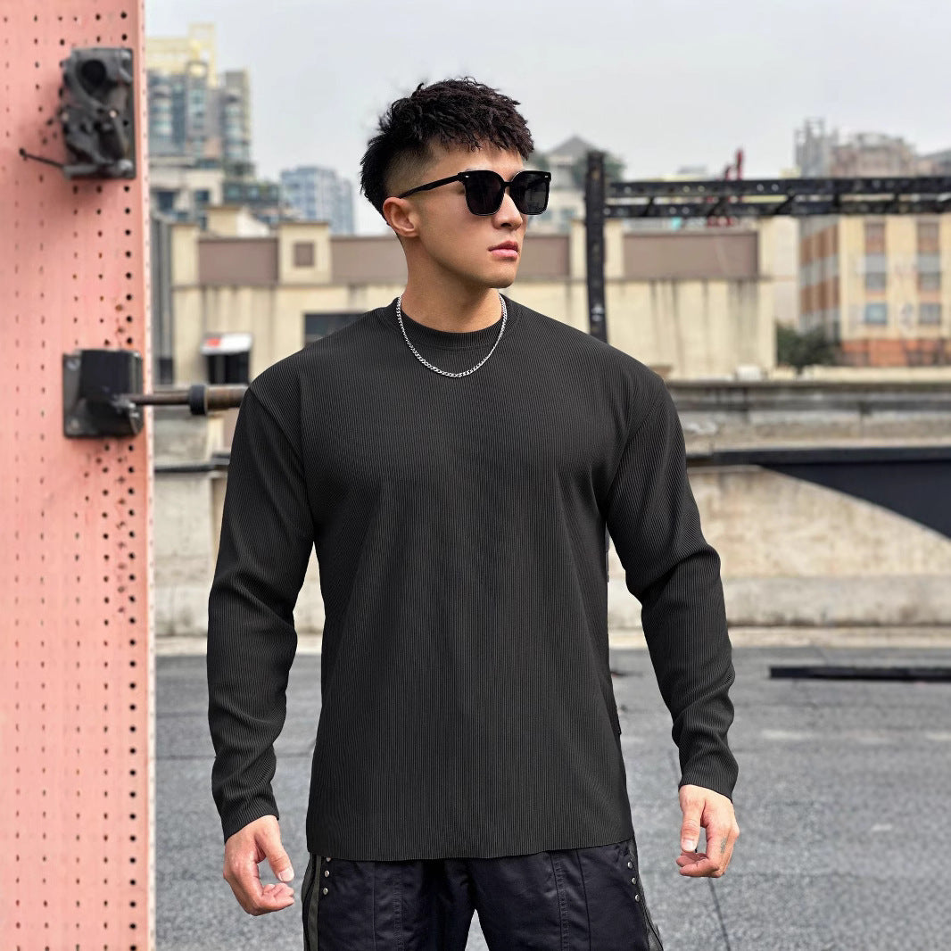 Men's long sleeve shirt made of high-quality ribbed material with a casual fit Lisslune