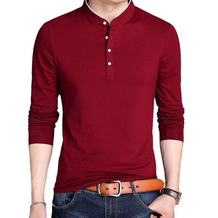 Men's Long Sleeve Shirts with Modern Henley Collar and Stylish Button Details Lisslune