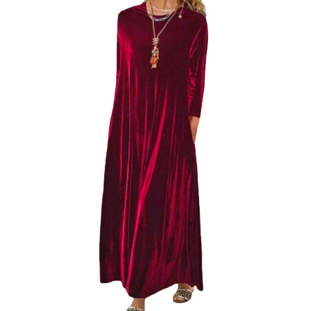 Women's maxi dress with elegant cut and pockets Lisslune